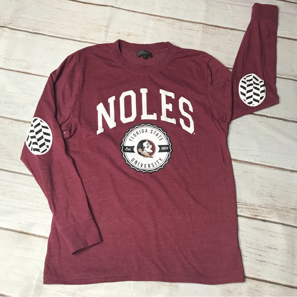 FSU Florida State Seminoles Long Sleeve Garnet NOLES Shirt Woman’s Size Large